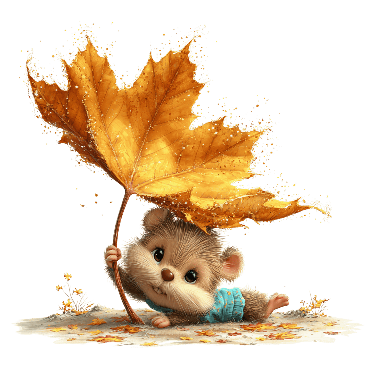 Bügelbild Herbstlaub Tiere #14 Hamster