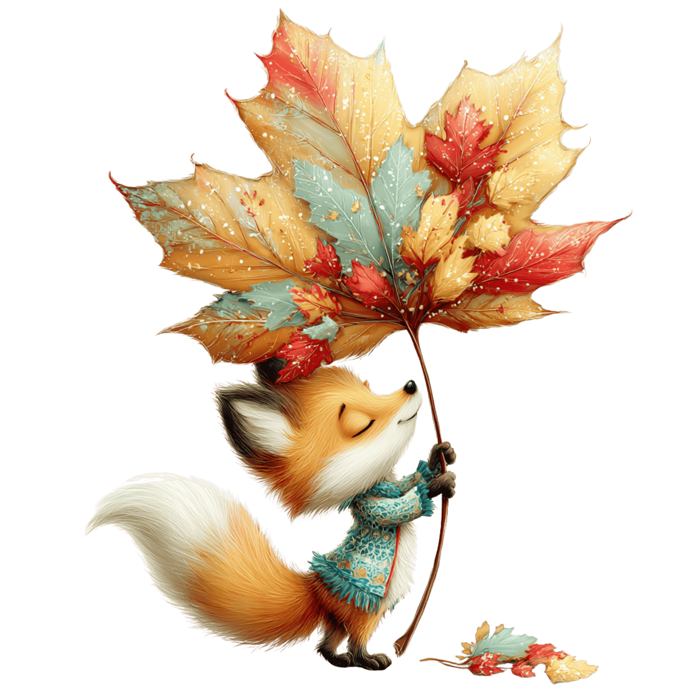 Bügelbild Herbstlaub Tiere #1 Fuchs