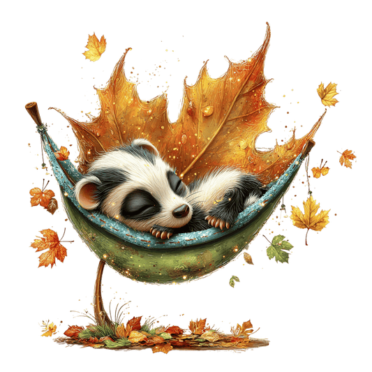 Bügelbild Herbstlaub Tiere #2 Dachs