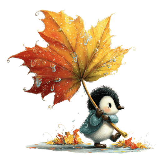 Bügelbild Herbstlaub Tiere #3 Pinguin