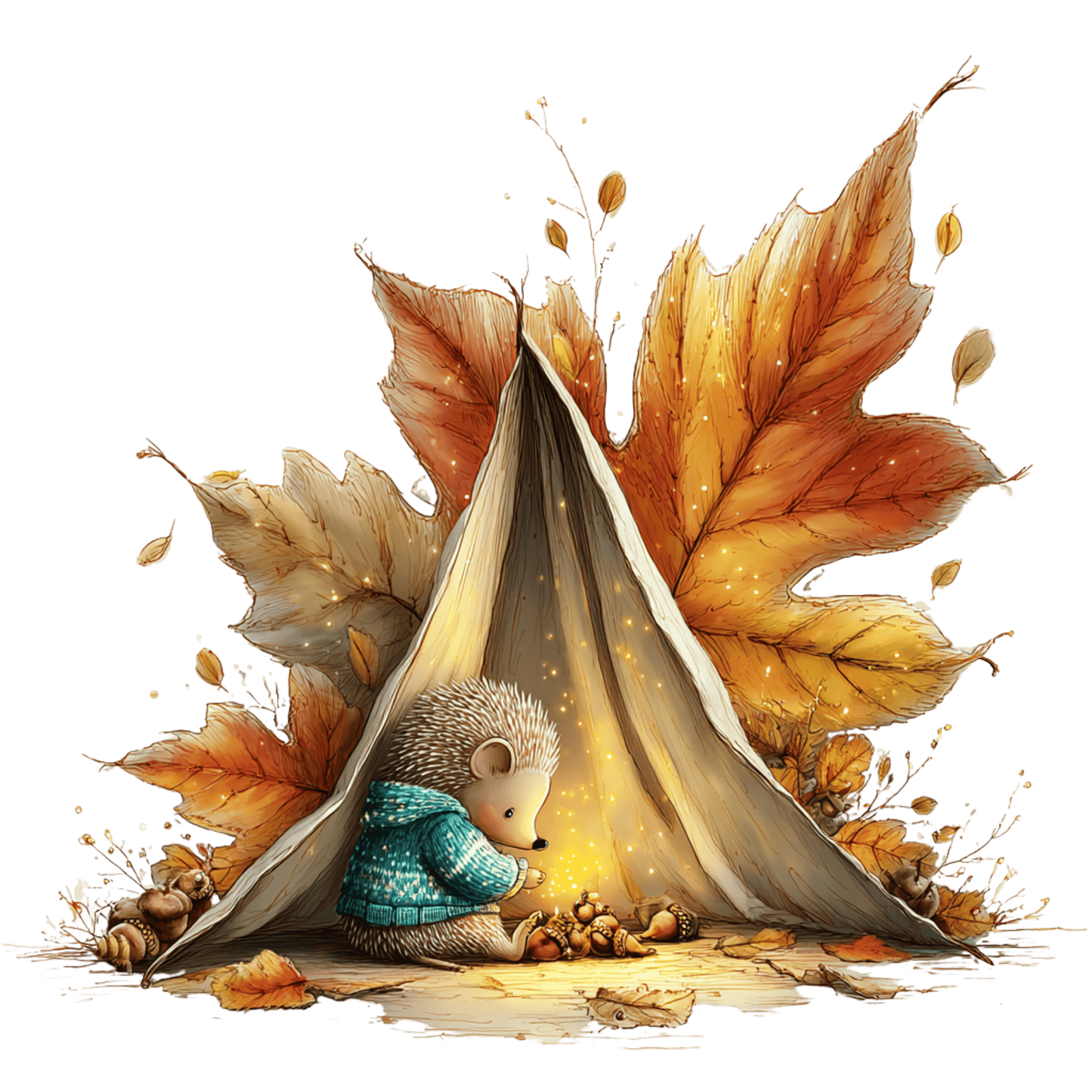 Bügelbild Herbstlaub Tiere #7 Igel