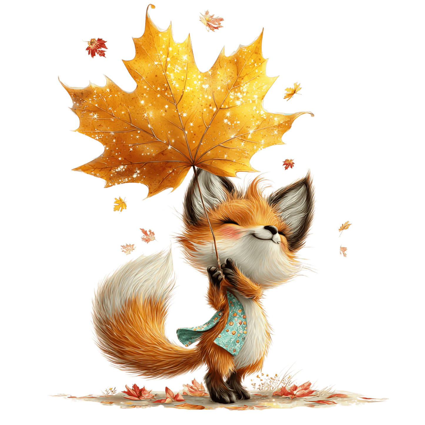Bügelbild Herbstlaub Tiere #8 Fuchs