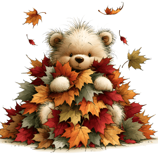 Bügelbild Herbstwald Tiere #2 Teddy