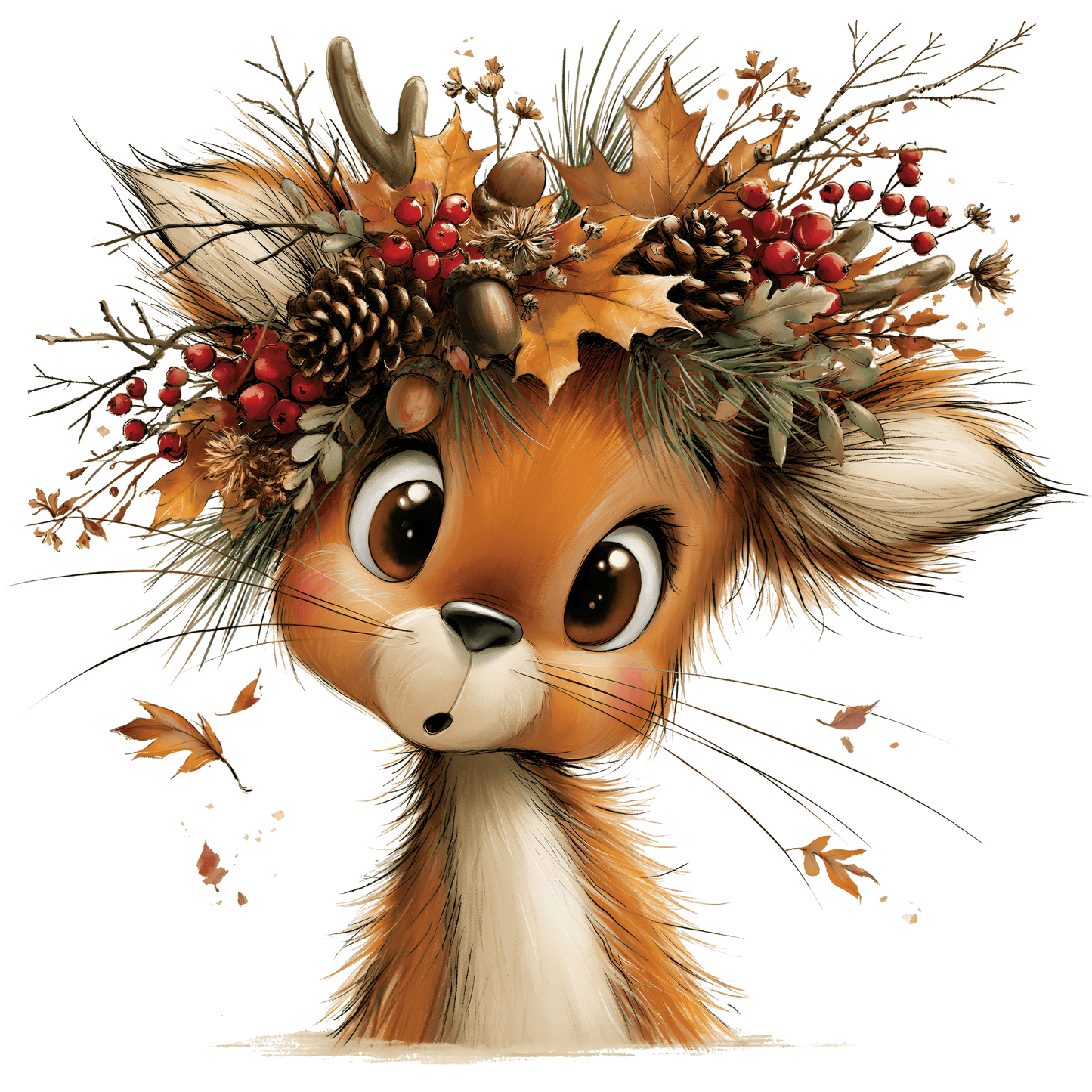Bügelbild Herbstwald Tiere #3 Reh
