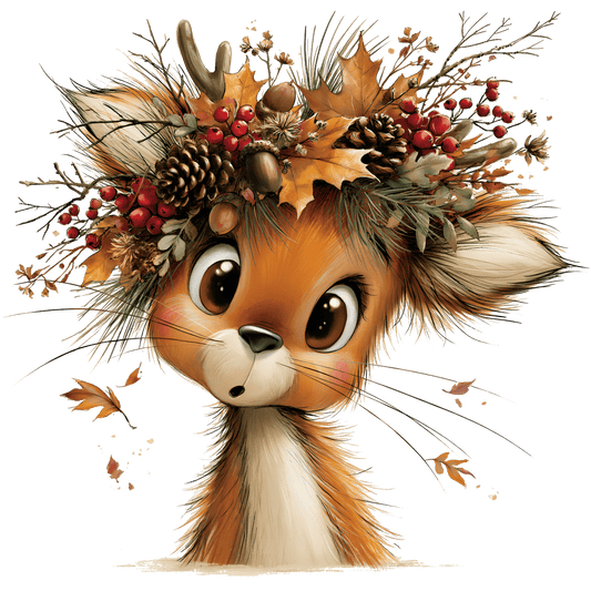 Bügelbild Herbstwald Tiere #3 Reh