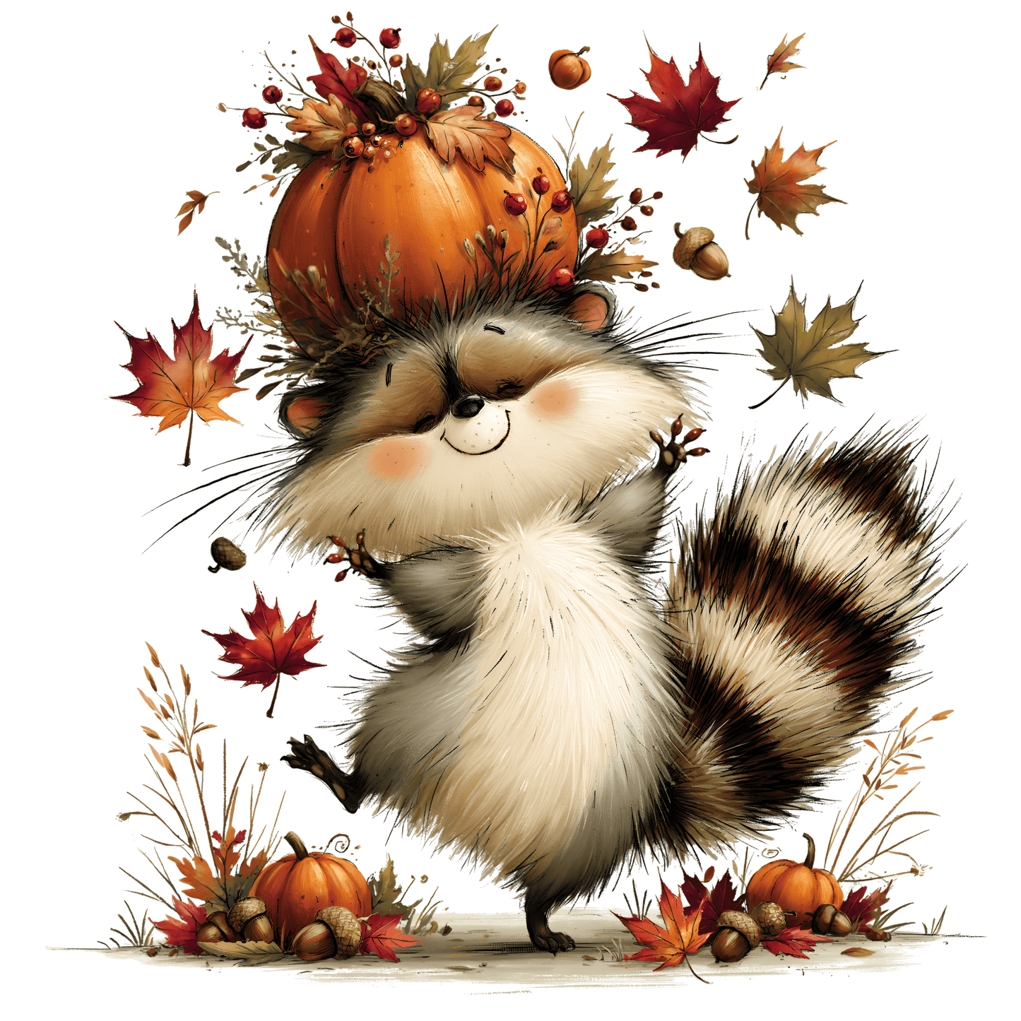 Bügelbild Herbstwald Tiere #6 Dachs