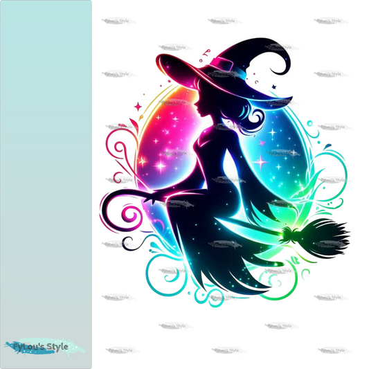 Bügelbild Hexen Neon Silhouette  #2