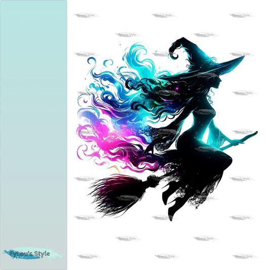 Bügelbild Hexen Neon Silhouette  #4