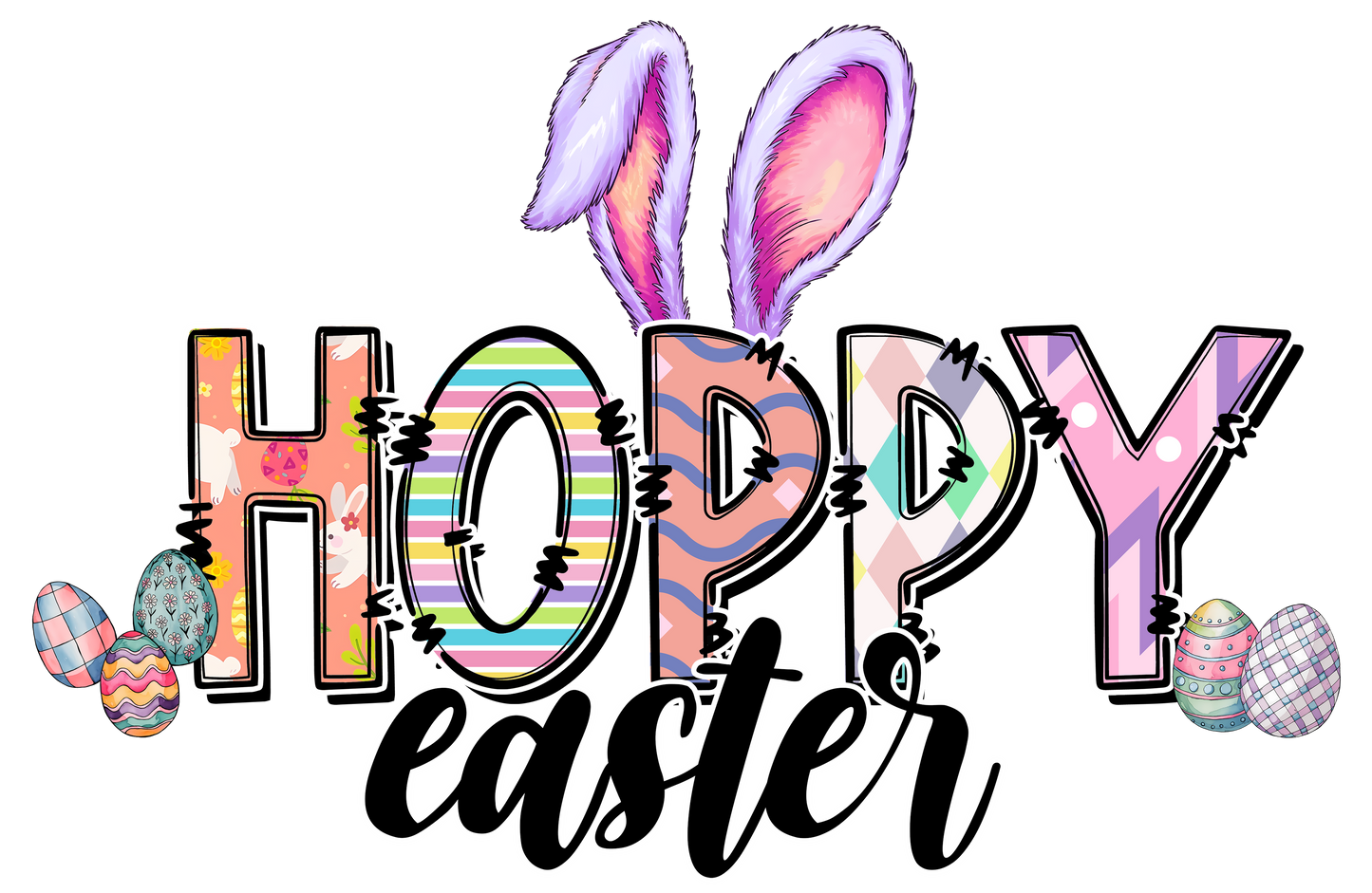 Bügelbild Hoppy Easter