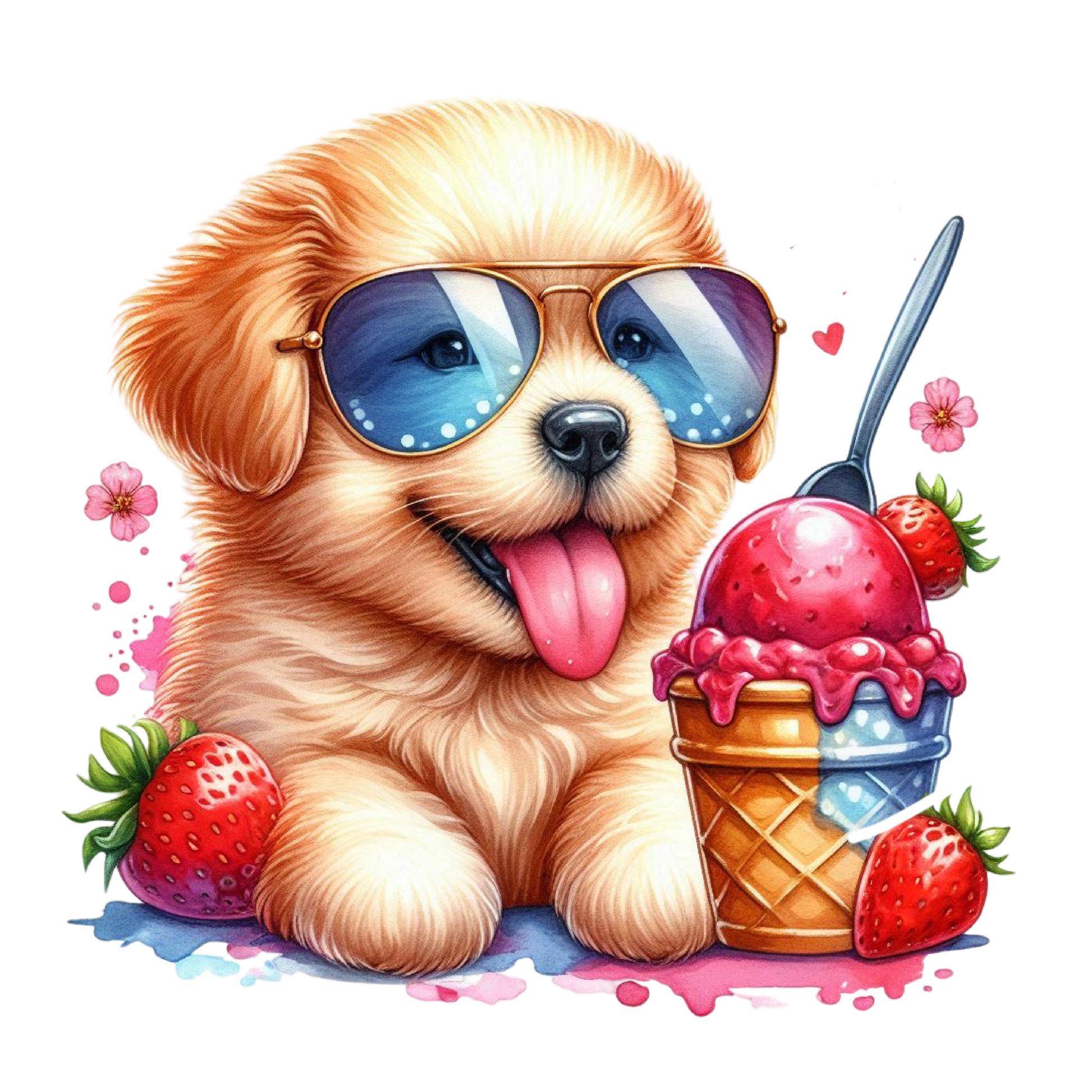 Bügelbild Hund isst Eis Fylou's Style