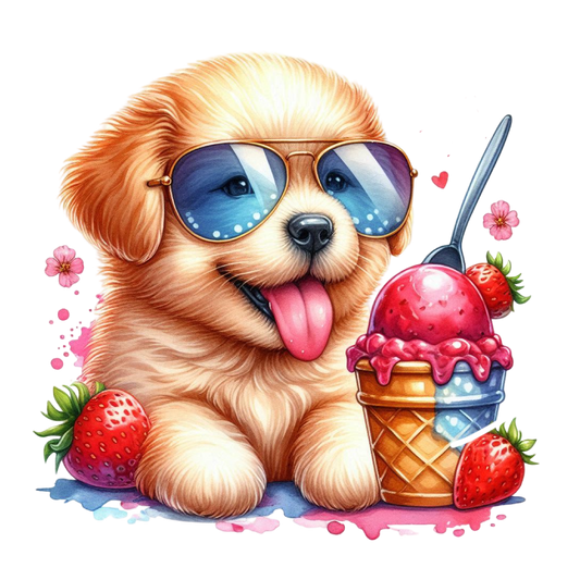 Bügelbild Hund isst Eis Fylou's Style