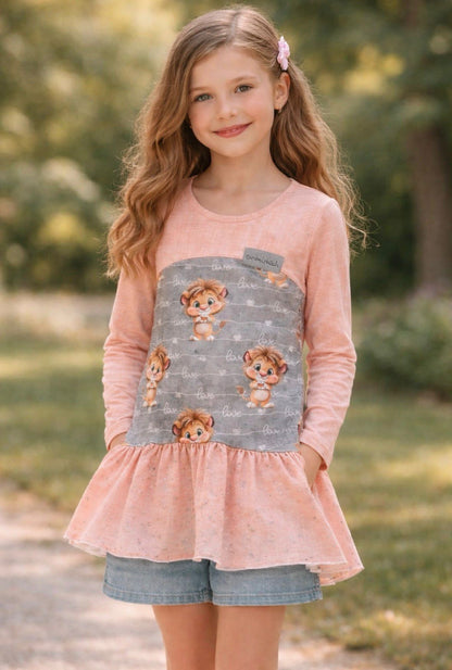 Ripp-Jersey Löwe mit Herz