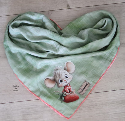 Bügelbild Erdbeer Maus