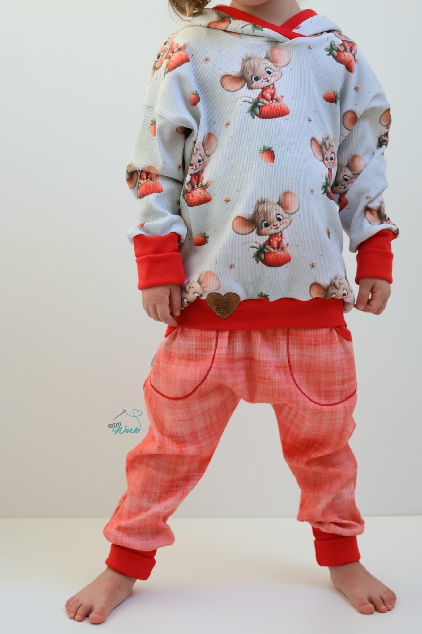 Ripp-Jersey Leinenoptik Erdbeerrot