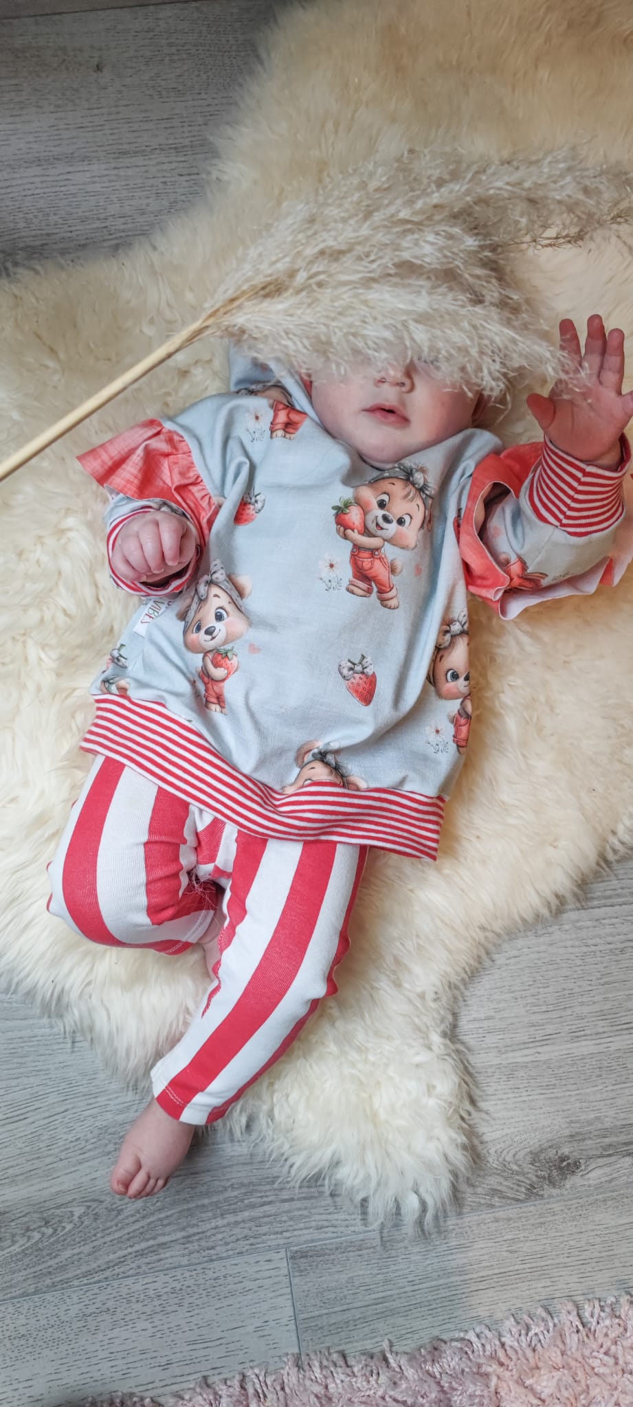 Ripp-Jersey Erdbeer Bärchen