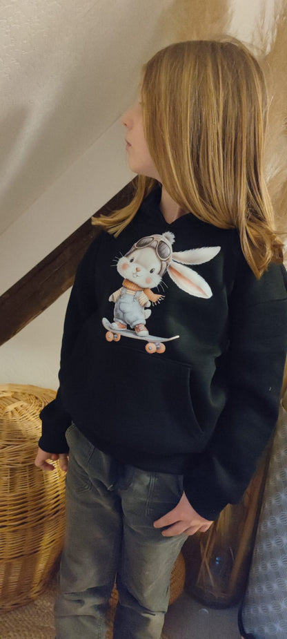 Bügelbild Skater Hase