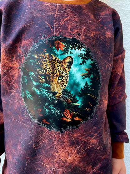 Bügelbild Leopard im Nebel der Wälder