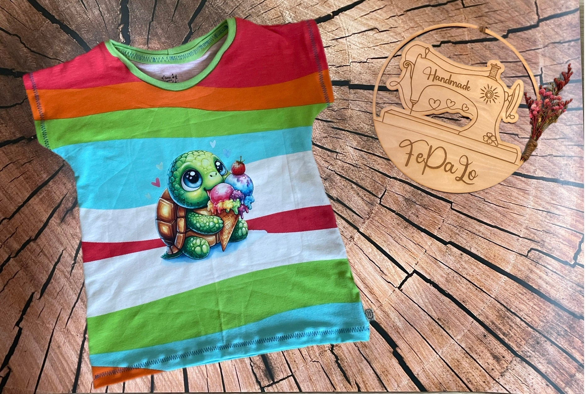 Bügelbild Schildkröte isst Eis #2 Fylou's Style