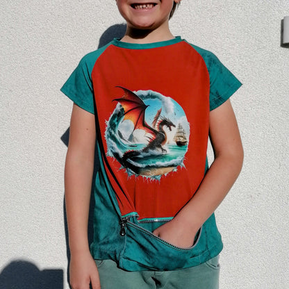 Bügelbild Drache mit Schiff #4 Fylou's Style