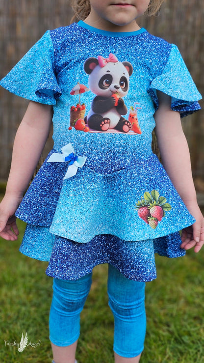 Bügelbild kleiner Panda isst Erdbeeren #5 Fylou's Style