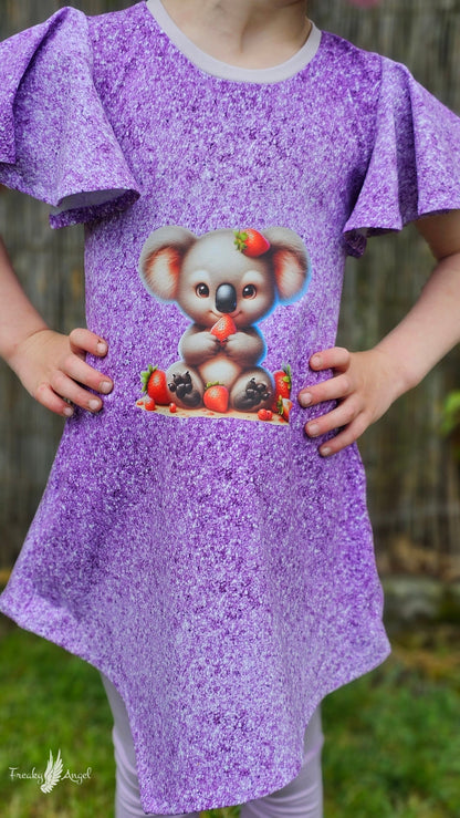 Bügelbild kleiner Koala isst Erdbeeren #3 Fylou's Style