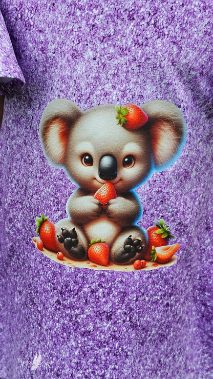 Bügelbild kleiner Koala isst Erdbeeren #3 Fylou's Style