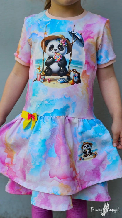 Bügelbild Panda auf Schaukel am Strand #2 Fylou's Style