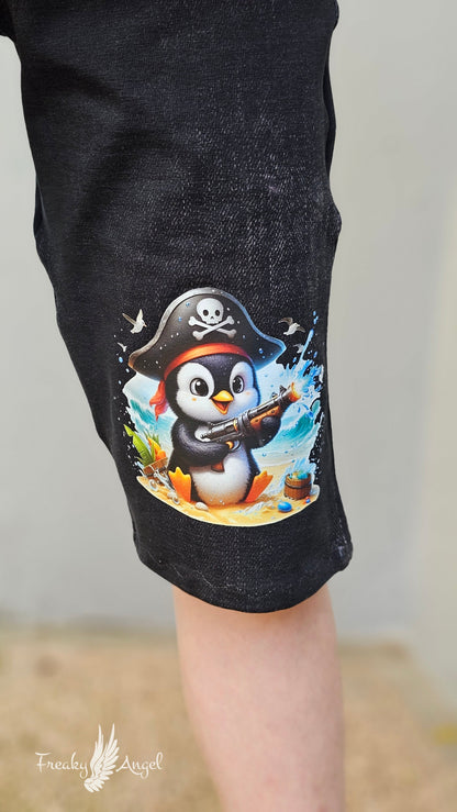 Bügelbild Piraten Pinguin mit Wasserspritzpistole #1 Fylou's Style