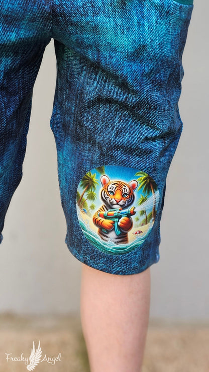 Bügelbild kleiner Tiger mit Wasserspritzpistole #3 Fylou's Style