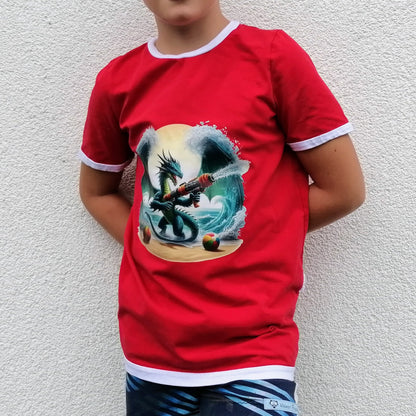 Bügelbild Drache mit Wasserpistole #2 Fylou's Style