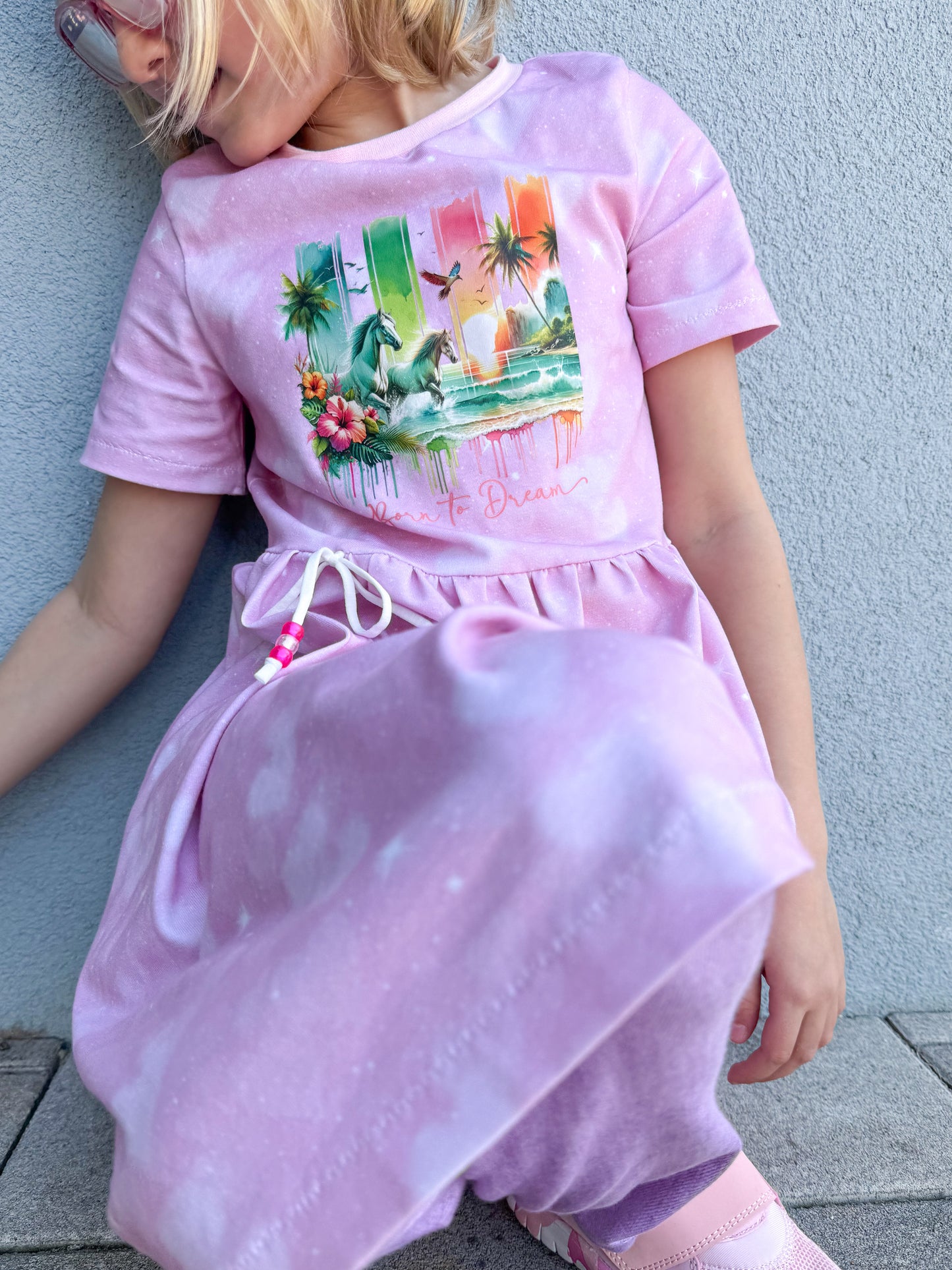 Kinderstoff Glitzer Herzen Rosa