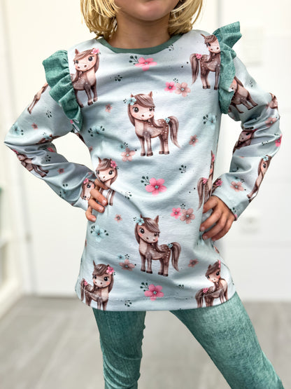 Bio Jersey Blumen Pony