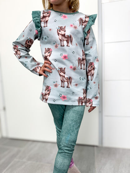 Bio Jersey Blumen Pony