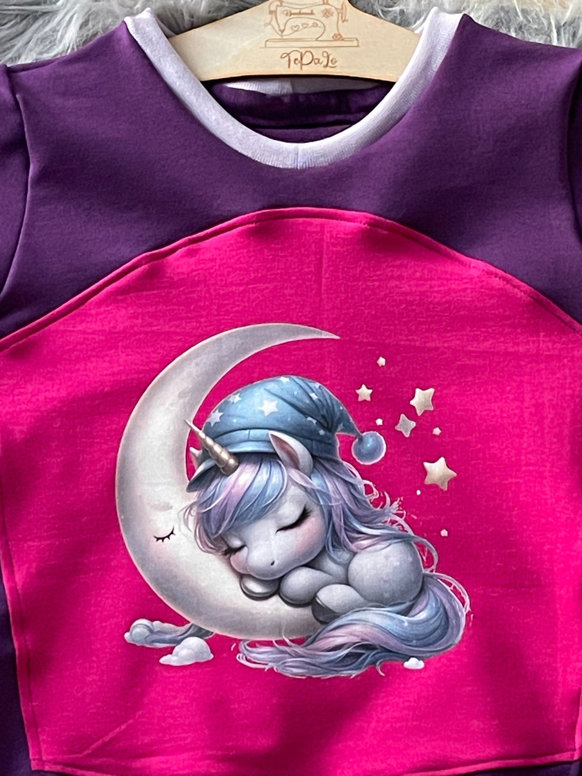 Bügelbild Einhorn schlafend im Mond #2 Fylou's Style