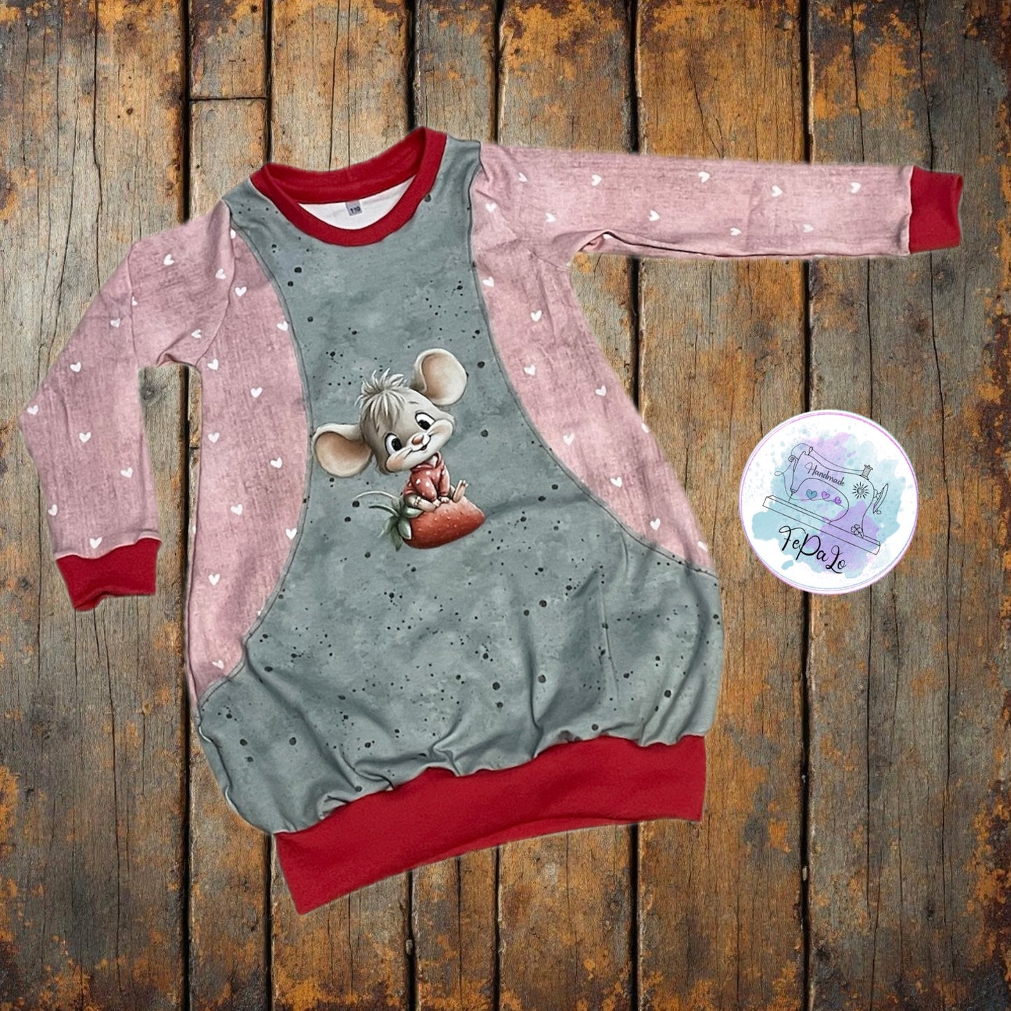 Bügelbild Erdbeer Maus