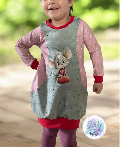 Bügelbild Erdbeer Maus