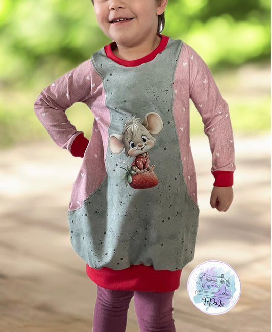 Bügelbild Erdbeer Maus