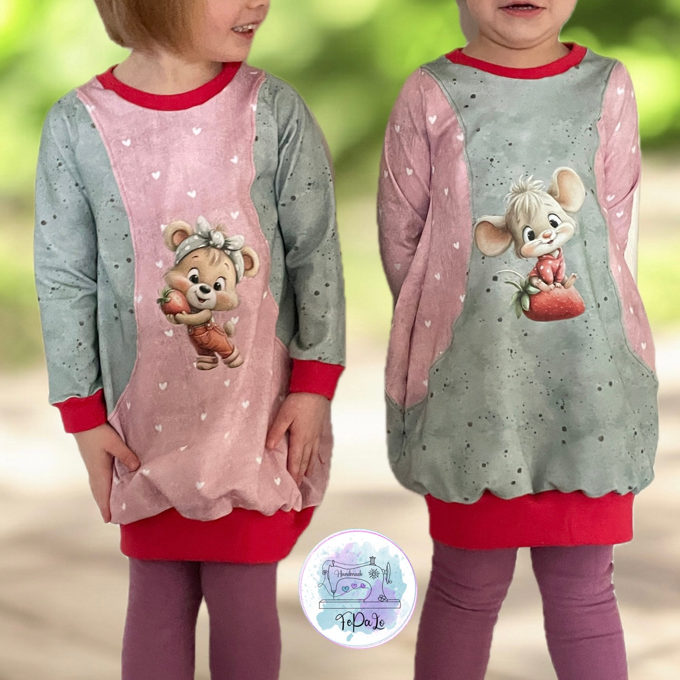 Bügelbild Erdbeer Maus