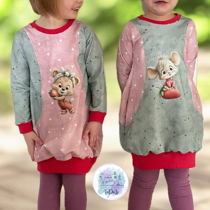 Bügelbild Erdbeer Maus