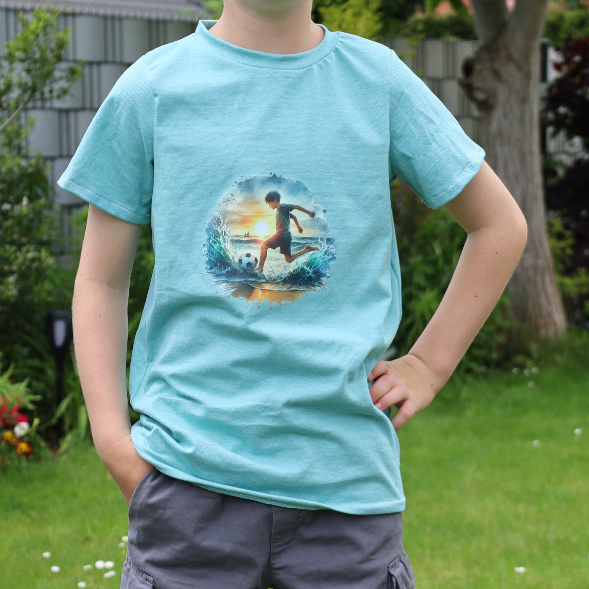 Bügelbild Fussball am Strand #3 Fylou's Style