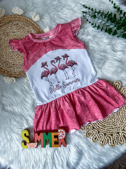 Bügelbild  Hello Summer Flamingo