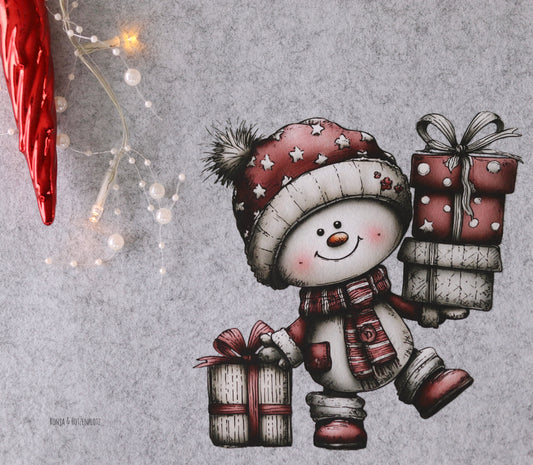 Bügelbild happy Schneemann #2