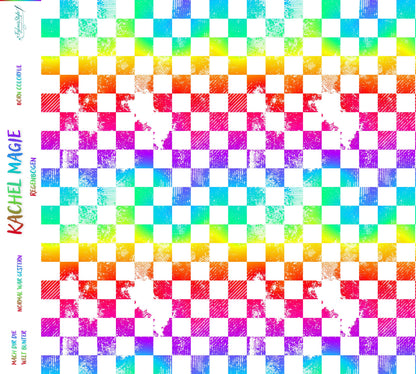 Bio French Terry "Kachel Magie"  Regenbogen Weiß Überbreite