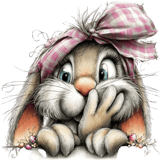 Bügelbild Karo Osterhase #11