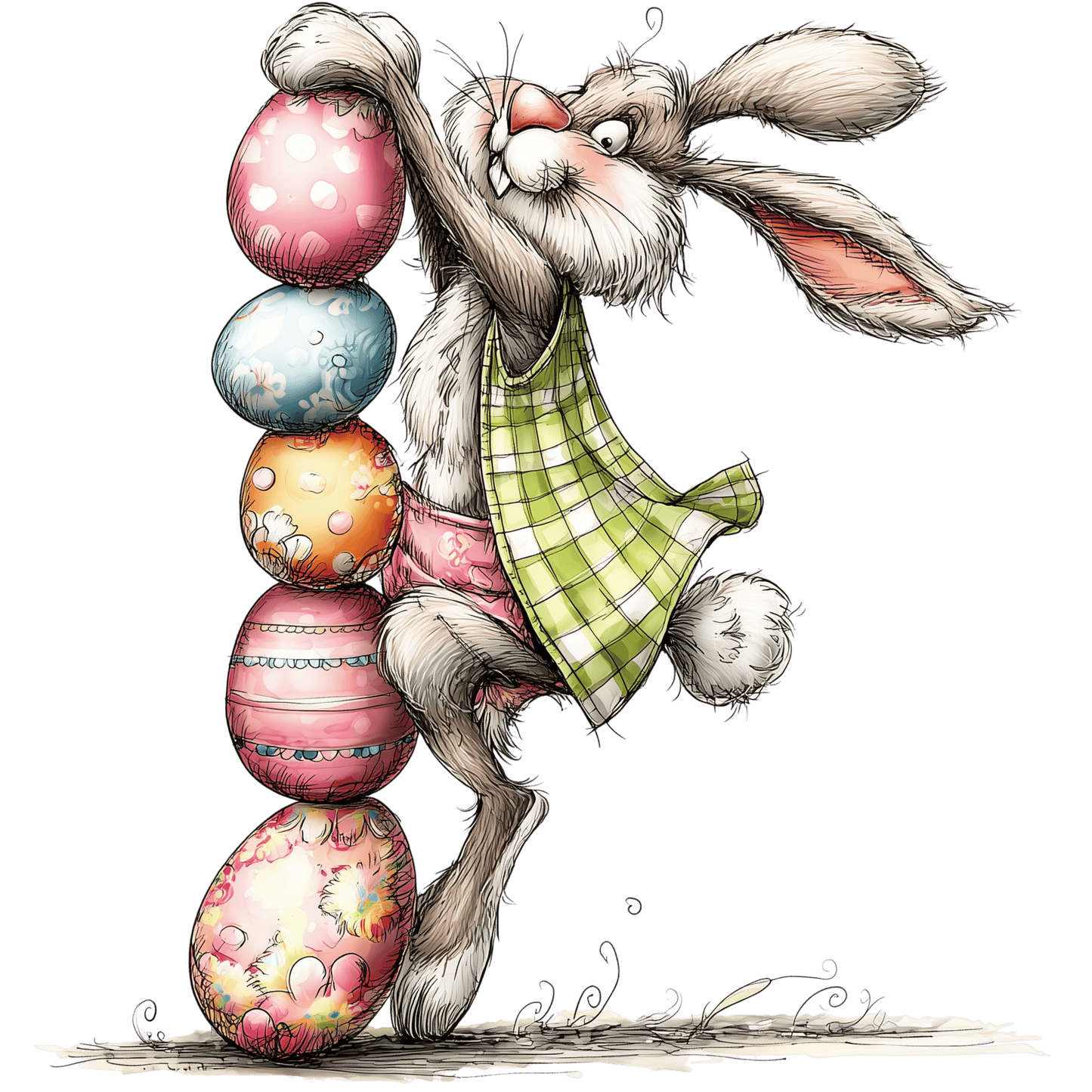 Bügelbild Karo Osterhase #4