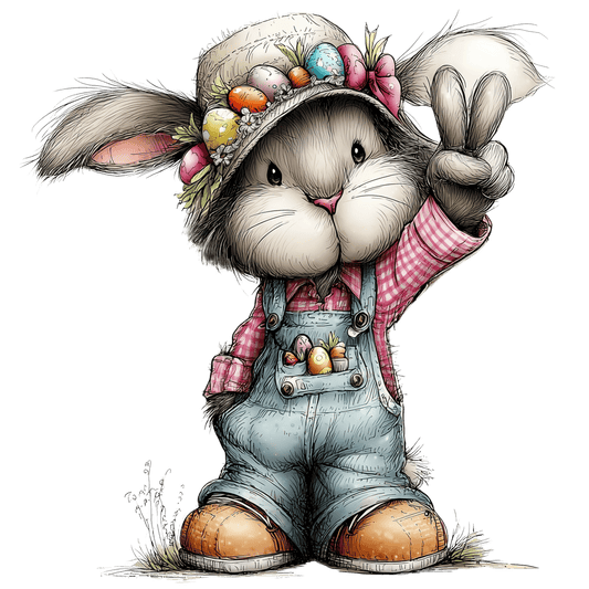 Bügelbild Karo Osterhase #6