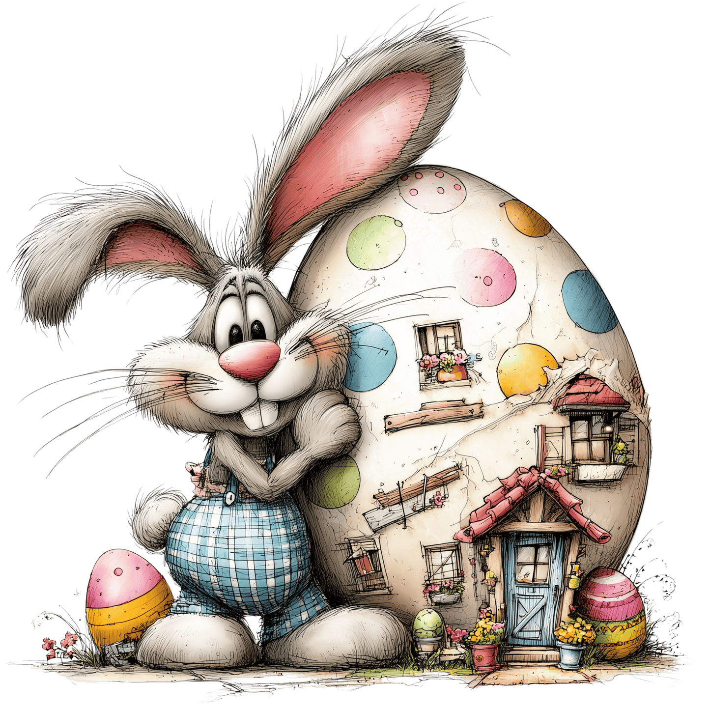 Bügelbild Karo Osterhase #7