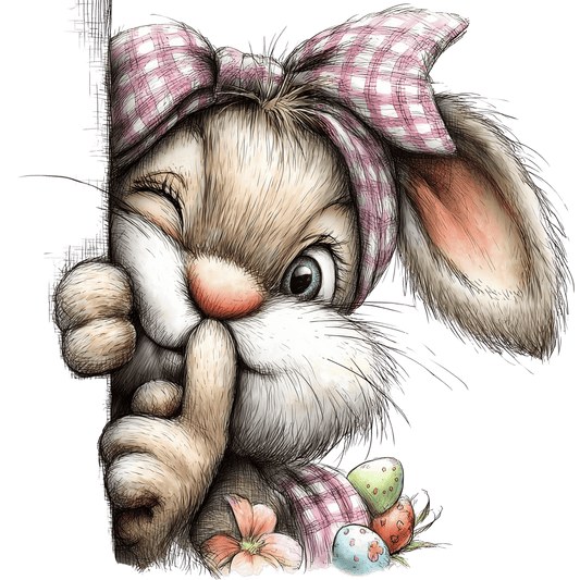 Bügelbild Karo Osterhase #8