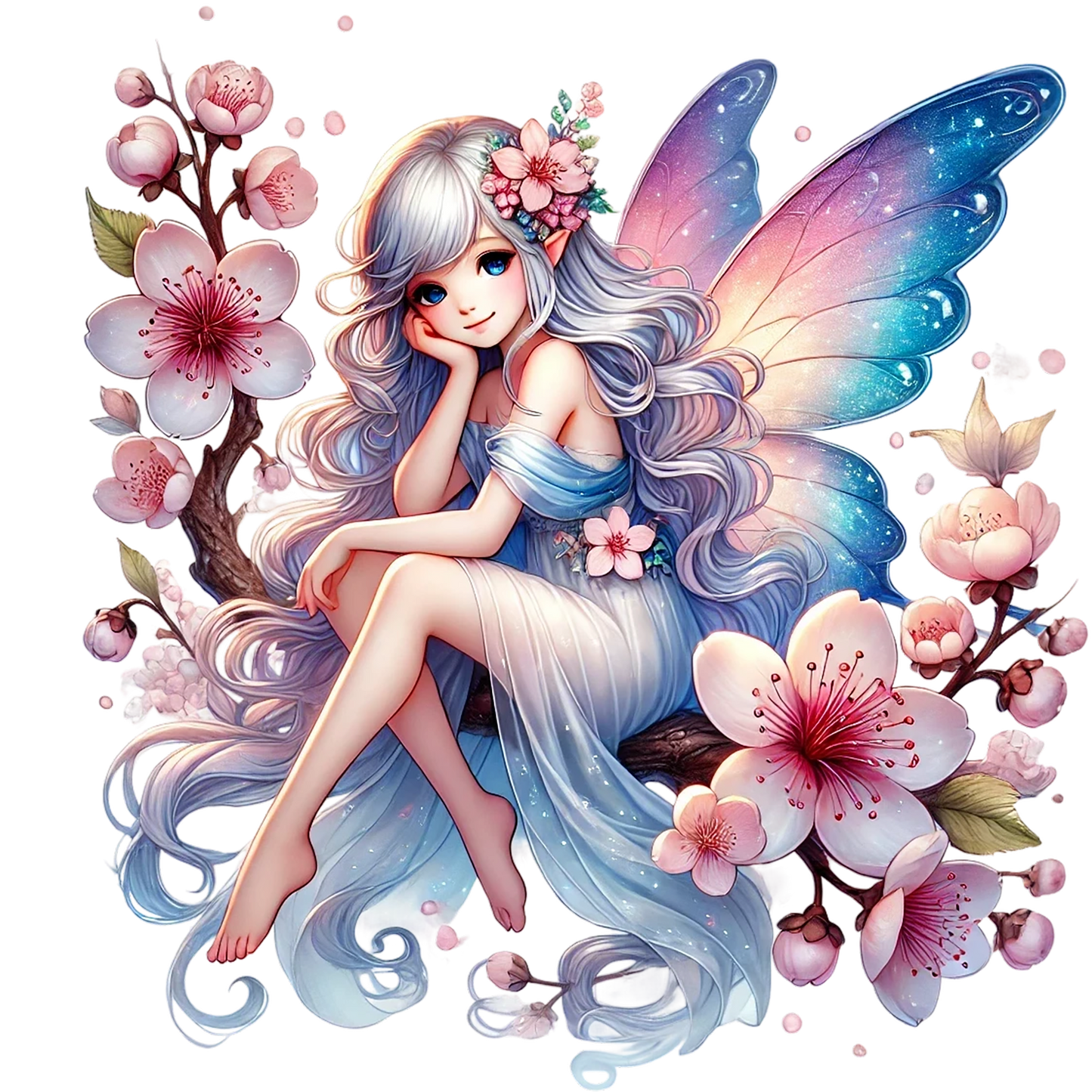 Iron-on image fairy with butterflies #4