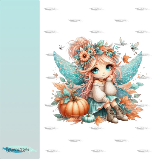 Bügelbild Kleine Glitzer Herbst Fee #1